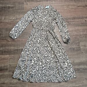 NWT LOFT Animal Print Midi Dress